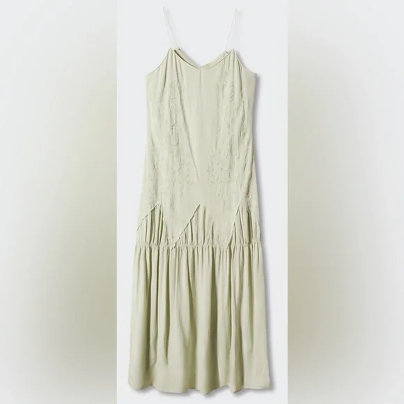 Mango Embroidered long dress NWT - Picture 5 of 6